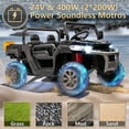 thumbnail image 3 of Xuanlur 24V 2 Seater Kids Ride on Car Truck, Ride on UTV W/ 2x200W Motor, 24 Volt Ride on Toys W/ Dump Bed/Shovel, Electric Car for Kids W/ Durable Tires, LED Light, Music, Remote Control, Black, 3 of 8
