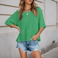 thumbnail image 3 of Half Sleeve T Shirts for Women Loose Fit Crewneck Plain Casual Blouse Basic Tee Shirt Summer Tops, 3 of 6