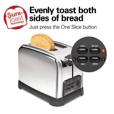 2SL Classic toaster : 2-Slice, 850W, Metal, Silver, Compact Design