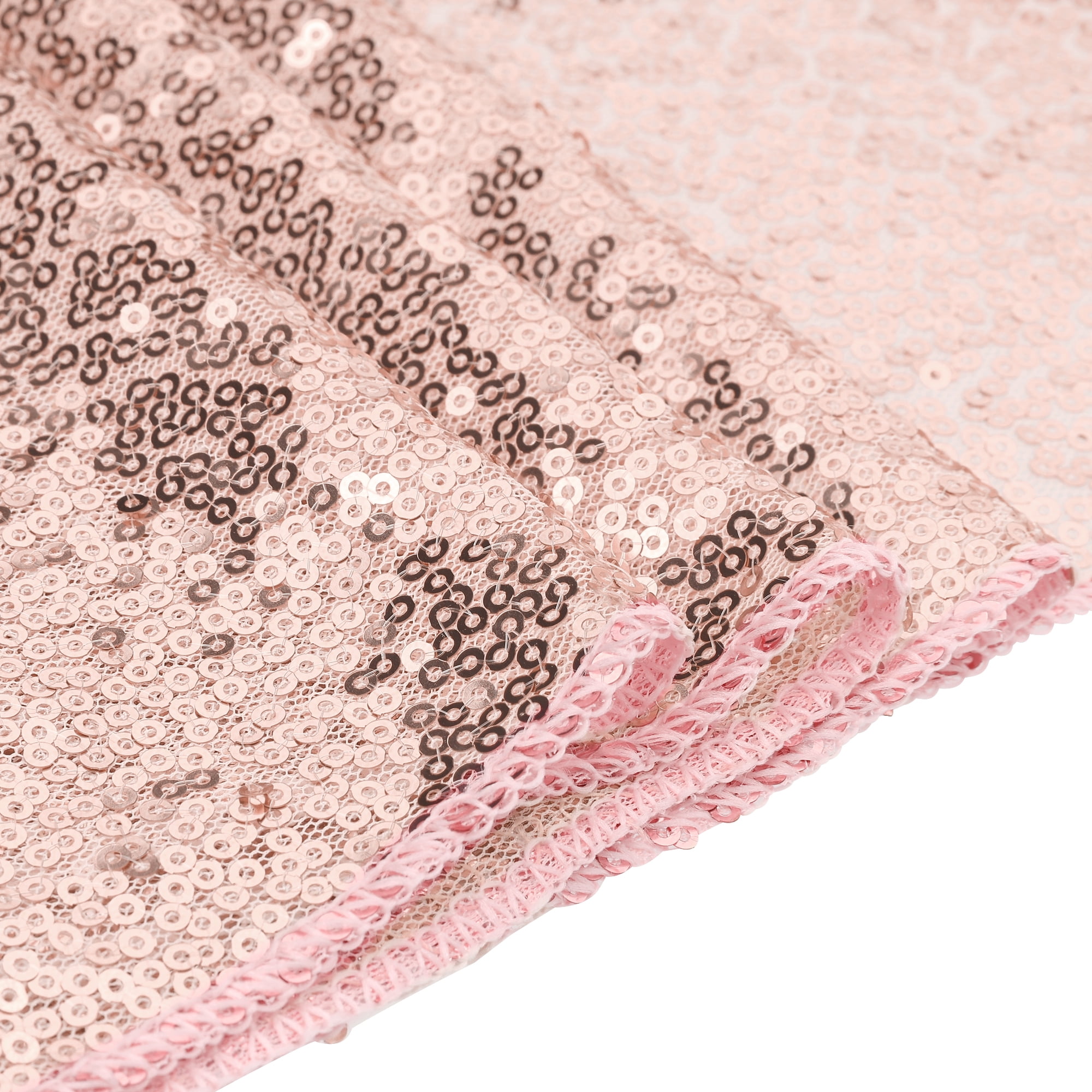 Unique Bargains Sequin Table Runner, Rose Gold, 12" W x 108" L