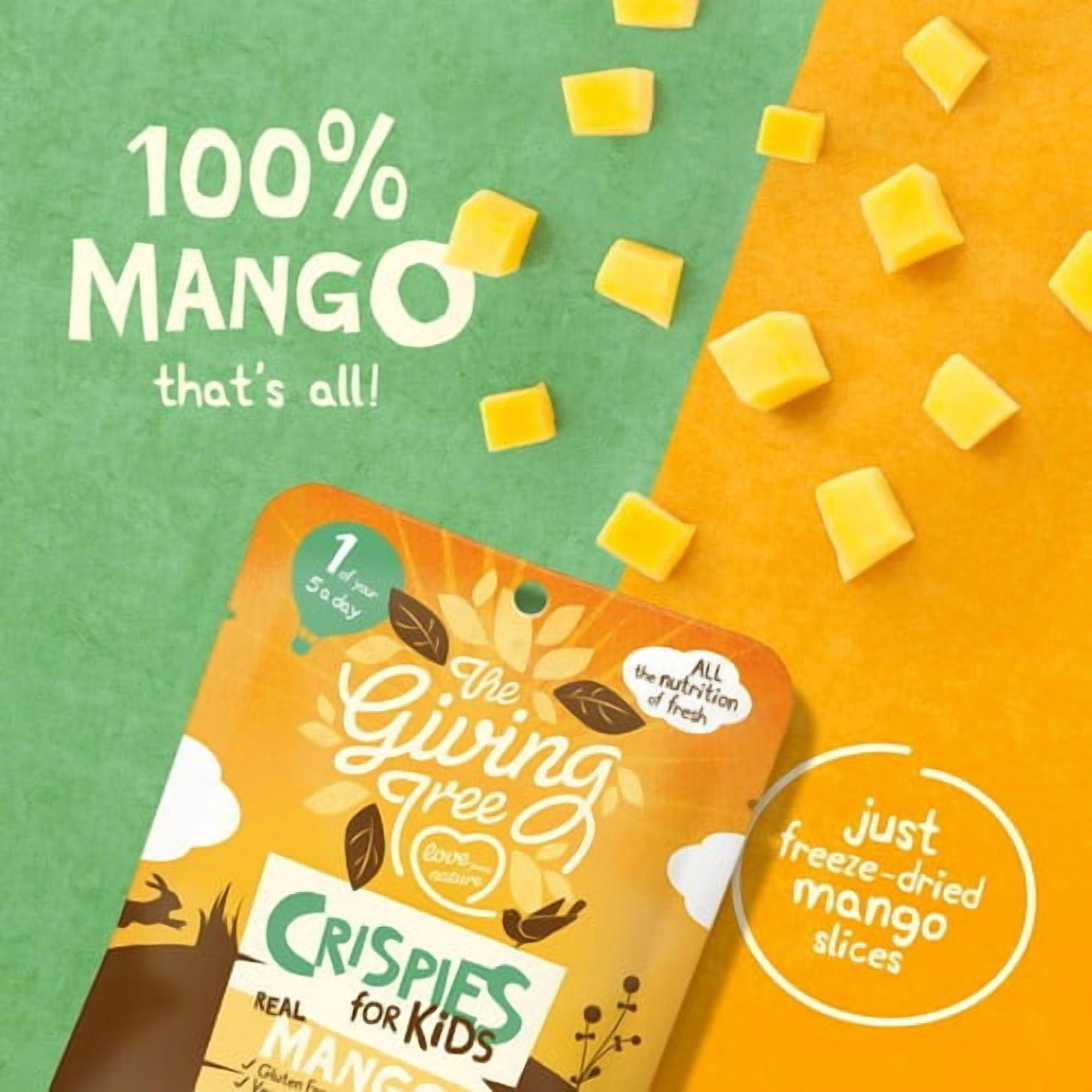 Giving Tree Freeze Dried Mango Crispies for Kids 10g, British Import (Pack of 2)