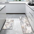 thumbnail image 2 of Gold White Gray Kitchen Rugs and Mats Set of 2, Anti-Slip Washable Kitchen Mats, Marble Kitchen Runner Mat for Kitchen, Dining Room, Flooring, Home, Office, Sink, Laundry Room, 17x30+17x47 Inch, 2 of 6