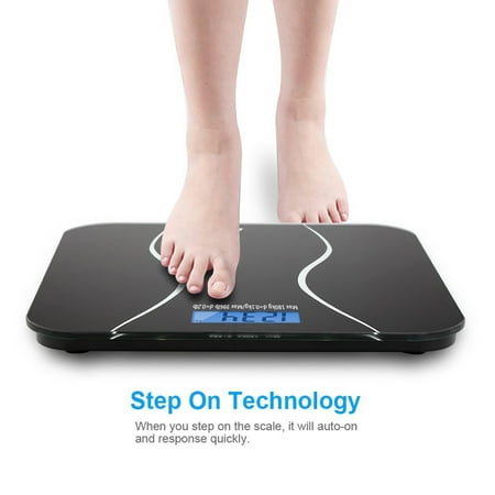 Zimtown 180kg/396lb Digital Bathroom Scale Toughened Glass Electronic Weight Scale (Best Electronic Bathroom Scales)