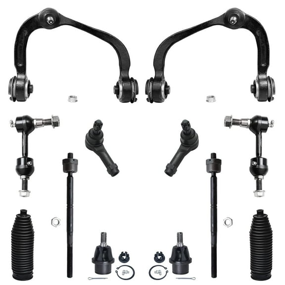 Detroit Axle - Front 12pc Suspension Kit 2WD 2004-2005 Ford F-150, 2 Upper Control Arms 2 Lower Ball Joints 2 Sway Bars 4 Outer Inner Tie Rods 2 Boots Replacement