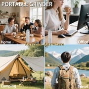 Portable Hand Coffee Grinder LHKLUK, 0.02mm External Adjustment, 7-Star Conical Stainless Steel Burrs, Aluminum Alloy Body, for Home, Travel & Office