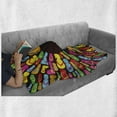 thumbnail image 6 of Flip Flop Soft Flannel Fleece Blanket, Colorful Funky Beach Slippers Aligned Circular Shape and Forming Mandala Pattern, Cozy Plush for Indoor and Outdoor Use, 50" x 70", Multicolor, by Ambesonne, 6 of 6
