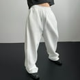 thumbnail image 2 of LEKDFST Men's Baggy Sweatpants Wide Leg Lounge Sweat Pants with Pockets Loose Fit Solid Drawstring Waist Joggers for Men White XXXL, 2 of 9