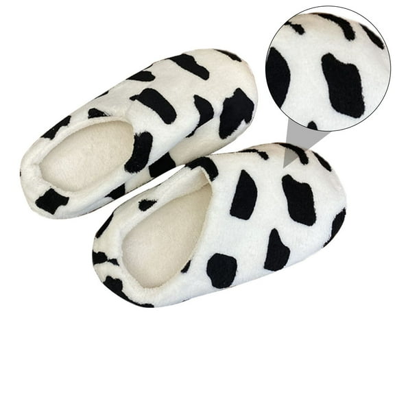 HOOWIFFY 1Pair Warm White Fuzzy Slippers for Indoor Use Soft Skin Friendly Material