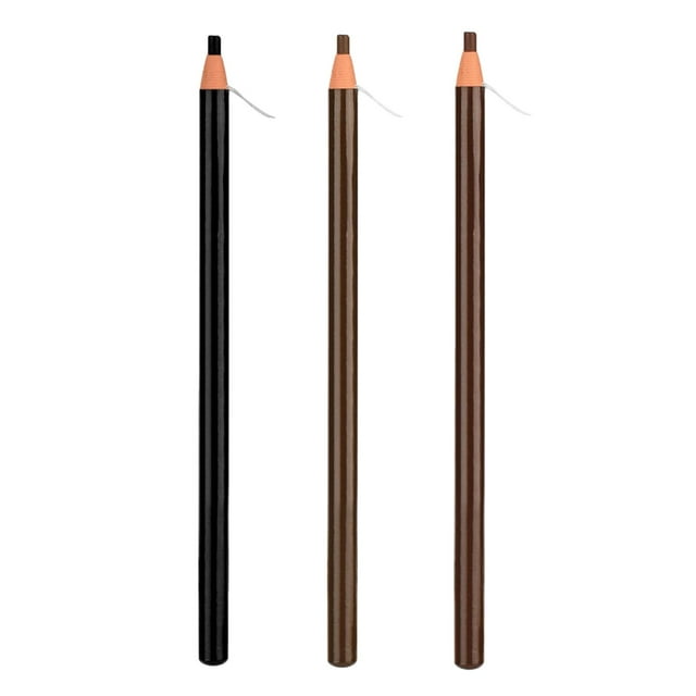 Lápiz de cejas,Lápiz de cejas Sudor Cosméticos a prueba de agua,Tire del cordón Peel off Lápiz de cejas Delineador de cejas,Eyebrow Enhancers pull Eye Brow Pencil,Set de Café claro negro Fernando Lápiz de cejas