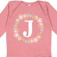 thumbnail image 4 of Inktastic Monogram Letter J Floral Rose Wreath Girls Long Sleeve Baby Bodysuit, 4 of 5
