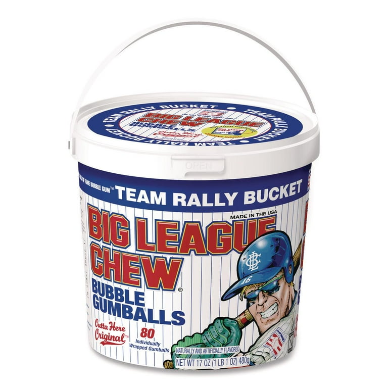 Big League Chew Bubble Gum Team Rally Bucket, Pack of 80