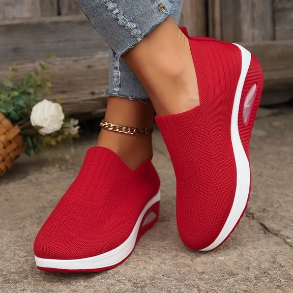 YOUYEDIAN Orthopedic Casual Shoes for Women Arch Support Sneakers Lightweight Non Slip Slip on Hiking Shoes Knitted Mesh Stretch Comfortable 2026 New Foam Shoes