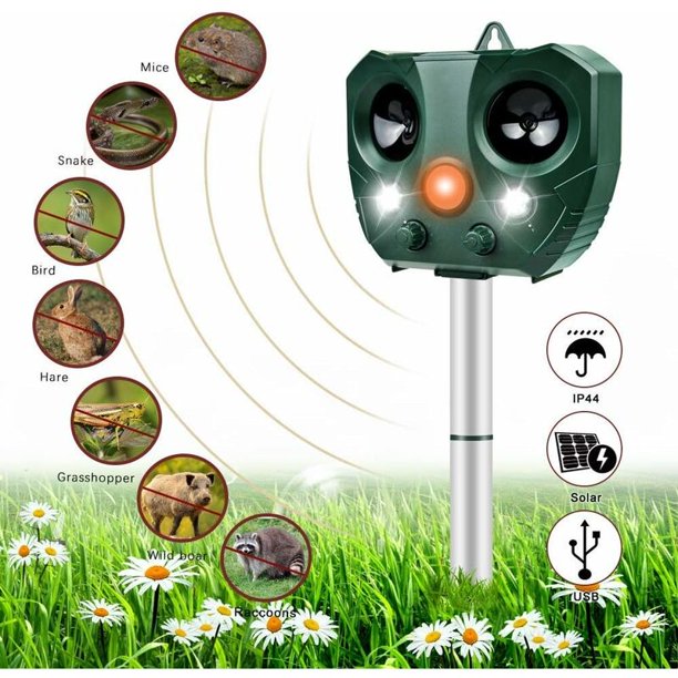 Ultrasonic Cat Repeller,Outdoor Cat Repeller Waterproof and Frequency Adjustable Solar Cat