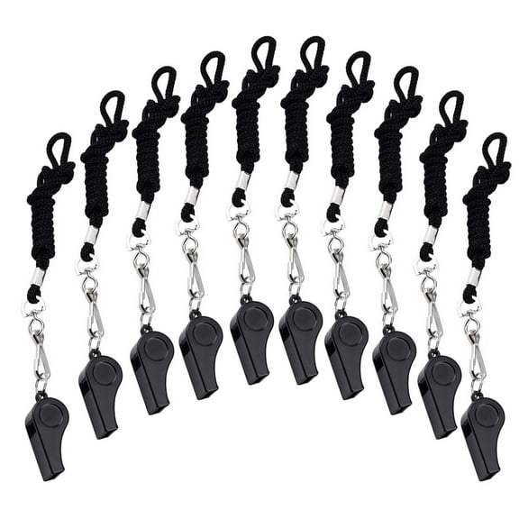 CIMAXIC 10Pcs Durable Plastic Emergency Whistles for Hiking and Sports