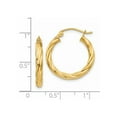 thumbnail image 4 of 14K Yellow Gold Earring Hoop Women'S 14 mm 3.25 Polished 2.75Mm Twisted Earrings, 4 of 4