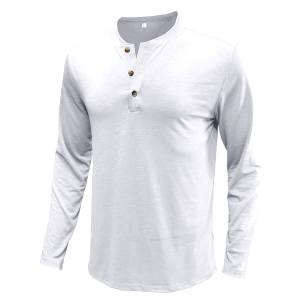Camisas de Hombre Blusas de Manga Larga Con Cuello Redondo Musculoso Musculoso Básico Blusa de Color Puro Sólido Camiseta Top Odeerbi ODB122088