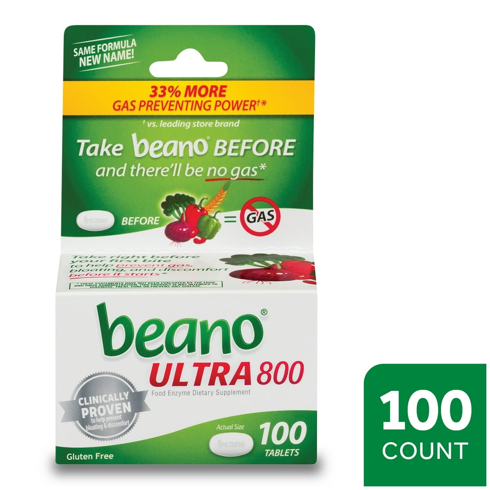 Beano Ultra 800, Gas Prevention and Digestive Enzyme Supplement, 100