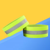 LEORX 2PCS Reflective Safety Decoration Wristband for Running Cycling Light Green Nylon Fabric