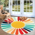 thumbnail image 1 of Round Rug 4Ft Colorful Washable Rug Circle Rug Cute Kids Rug for Living Room Soft Rainbow Rug Non Slip Indoor Throw Rug for Play Room Living Room, Colorful, 1 of 6