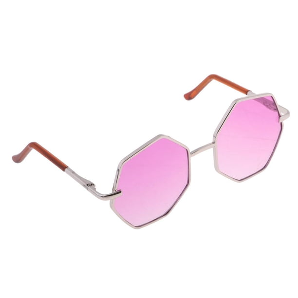 Gafas de terre Lentes de Hexágono de Manera para 20-25cm BJD Muñeca Fashion Púrpura