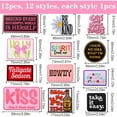 thumbnail image 2 of 12PCS Phrase Iron on Patches Positive Embroidered Sewing Emblem Inspirational Words Repair Appliques for Clothes Hat Backpacks Jackets Jeans DIY Crafts Decoration, 2 of 7