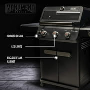 Monument Grills Mesa 3-Burner Black Propane Gas Grill with Clear View Lid and LED Controls