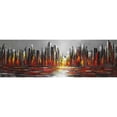 thumbnail image 3 of Atelier B Art Studio 18x9 Black Modern Framed Museum Art Print Titled - Abstract Red Skyline, 3 of 5