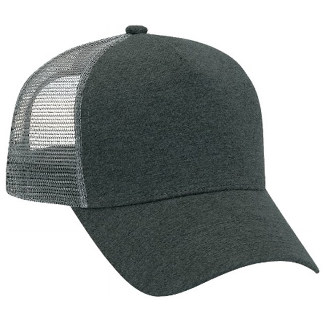 Top Headwear Jersey Knit Cinco panel Malla trasera Caps Heather Grey / Charcoal TOP HEADWEAR Gorra de béisbol