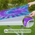 thumbnail image 6 of Purple Blue Tie Dye Pattern Square Fitted Tablecloth with Elastic Edge,Square Table Cover,Washable Elastic Table Cover for Home Kitchen Party Decor 34"x34", 6 of 6