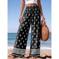 thumbnail image 2 of Wrongduck Womens Pants Elastic Waist Floral Lightweight Palazzo Pants for Women Casual Lounge Wide Leg Pants Woman, 2 of 12