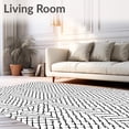 thumbnail image 2 of ODIKA 2'x3' Machine Washable Non-Slip Area Rug, Lattice Plush featuring Interlocking Honeycomb Design High Traffic Rug, Black, 574581, 2 of 7