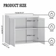 thumbnail image 4 of Gabinetes de almacenamiento de cocina con puertas dobles, gabinetes de barra de café con estantes ajustables, aparadores para comedor, sala o entrada, gabinetes blancos modernos,Blanco, 4 of 5