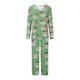 thumbnail image 5 of Puntoco Conjunto de pijama cómodo para mujer, conjunto de pijama informal con cuello en V y pantalones largos con estampado navideño para mujer, 5 of 5