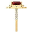 thumbnail image 3 of 2.62 ctw with Simulated Diamond Halo Accents Anniversary Ring for Women | Emerald Cut Natural Garnet | Hyperallergenic Solid 18K Yellow Gold, 3 of 5