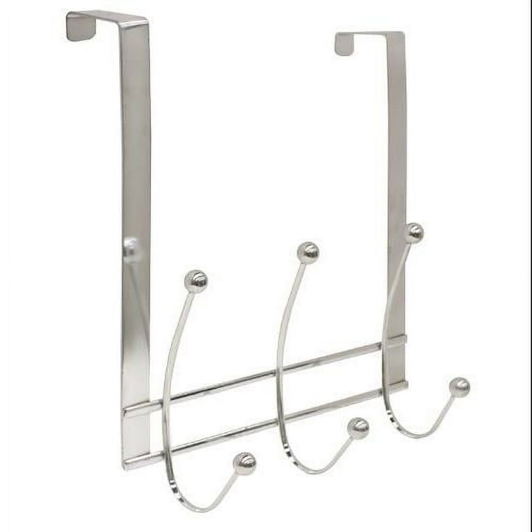 Home Basics Over Door 3 Hooks Flat Wire Chrome