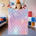 thumbnail image 2 of Gresahom Mermaid Scales Throw Blanket for Baby Girls, Soft Plush Flannel Blanket Mermaid Birthday Gift for Kids Toddler, Lightweight Fleece Blanket for Children's Day Graduation Travel(50"x60"), 2 of 7