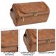 thumbnail image 3 of Bolsa de aseo para hombre, bolsa de afeitar colgante de cuero PU Vintage, organizador de ducha de baño portátil para accesorios de viaje, 3 of 6