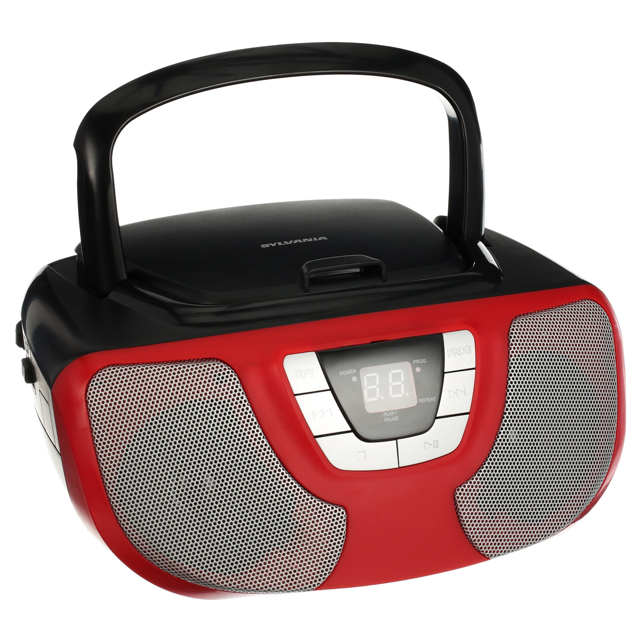 Sylvania SRCD1025 Portable CD Radio Boombox - Red