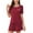 Red, variant on Tnhcen Women's Solid Color Crew Neck Short Sleeve Sleepwear Set with Pockets - Nylon Spandex Shorts Loungewear (S-XL)