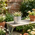 thumbnail image 5 of Clearance! Soovim Flower Pots Outdoor Large Pot Galvanized Large Metal Planter for Outdoor Container for Farmhouse, 5 of 7