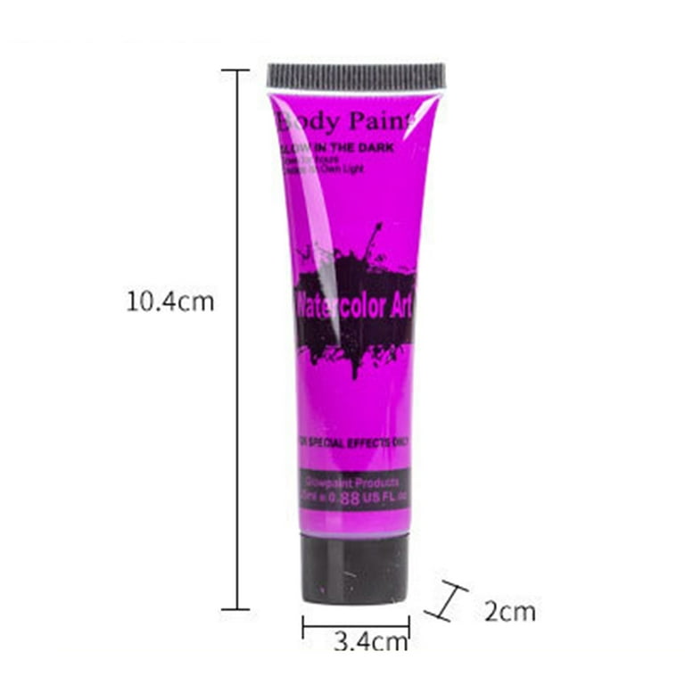 Travelwant 25ml UV Glow Blacklight Neon Face and Body Paint Glow in the  Dark Body Paints, Neon Fluorescent Glow in Dark Party Supplies