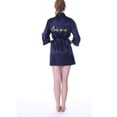 thumbnail image 2 of Mr & Mrs Right Bridesmaid Satin Kimono Robes for Wedding Party,Glitter Printed Mother Of the Bride ,Navy, 2 of 4