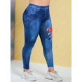 thumbnail image 2 of Impresión 3D Insecto Floral Rose Plus Tize Jeggings Rosegal Leggings de talla grande, 2 of 5