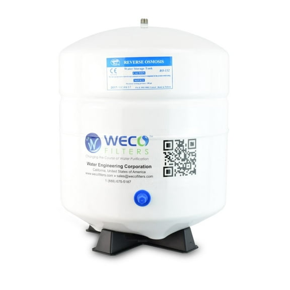 4.5 Gallon White Pressure Tank -1/4" SS for Under Sink Water Filter Systems