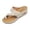 White, variant on Womens Sandals Wide Width Toe Post Elevated Wedge Slides Mule Style Floral Accent Casual Spring Summer Trendy Footwear