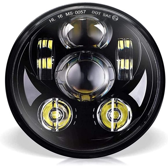 LAICAIW Wisamic 5-3/4" 5.75" LED Headlight-Compatible with Harley Davidson Dyna Street Bob Super Wide Glide Low Rider Night Rod Train Softail Deuce Custom Sportster Iron 883-Black