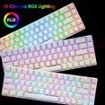 thumbnail image 3 of LexonElec MK 68 60% Mechanical Gaming Keyboard,Type-C Wired Computer Keyboard,18 Chroma RGB Backlit Keyboard Blue Switches,68 Keys Anti-ghosting for Laptop PC Gamer(White RGB), 3 of 3