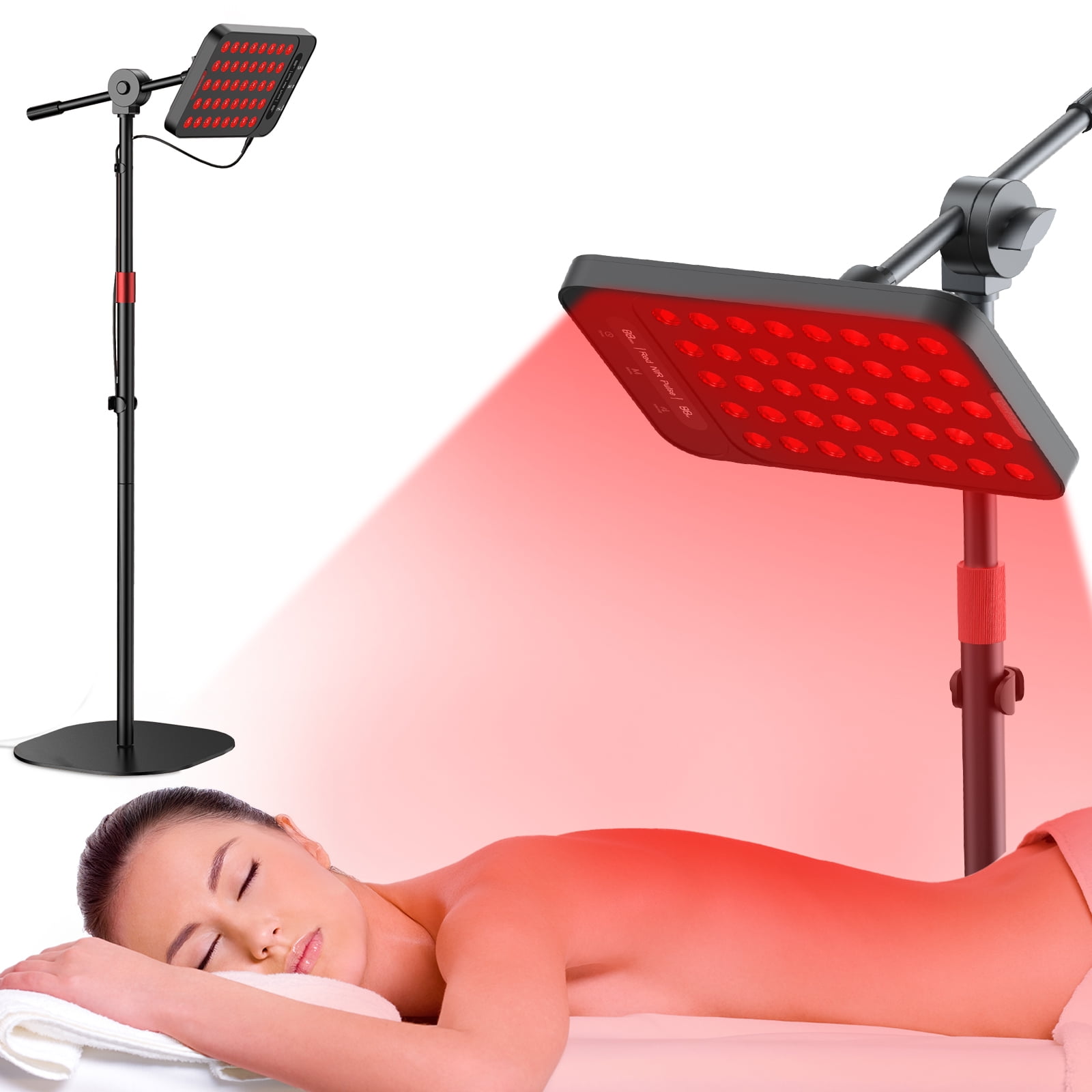 Comfytemp 55W Red Light Lamp Panel, 660nm & 850nm near Infrared Light Device with Adjustable Stand for Home Use