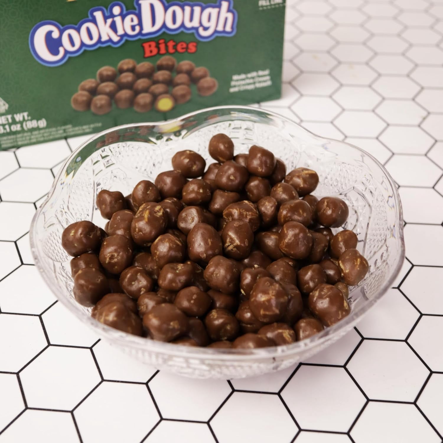 Sweetzo's Dubai Chocolate Cookie Dough Bites, Theatre Boxes, Candy Gift, 3.1 Ounces Each, Pack of 3
