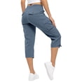 thumbnail image 4 of UDAUDU Capris Pants for Women Quick Dry Drawstring Cargo Capri Pants with Pockets Summer Cropped Outdoor Workout Travel Hiking Pants Royal Blue XL, 4 of 6